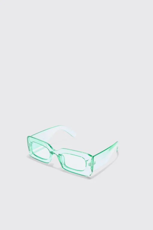 boohooMAN Rectangular Clear Plastic Sunglasses In | UK| Sunglasses