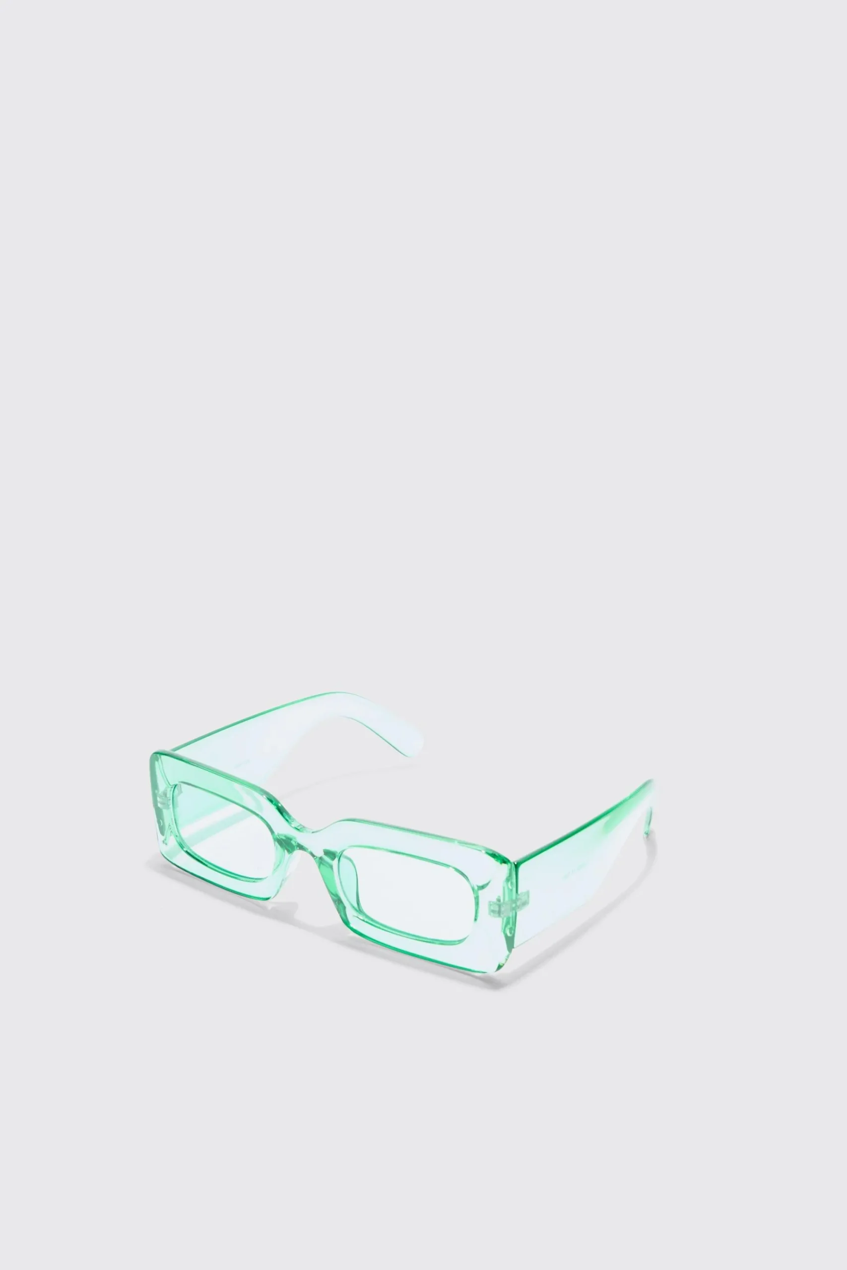 boohooMAN Rectangular Clear Plastic Sunglasses In | UK| Sunglasses