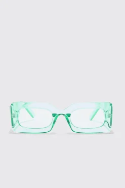 boohooMAN Rectangular Clear Plastic Sunglasses In | UK| Sunglasses
