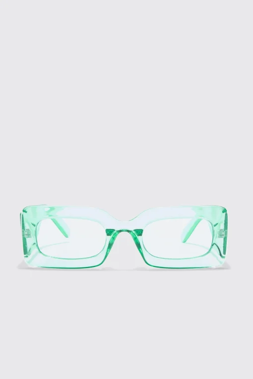 boohooMAN Rectangular Clear Plastic Sunglasses In | UK| Sunglasses
