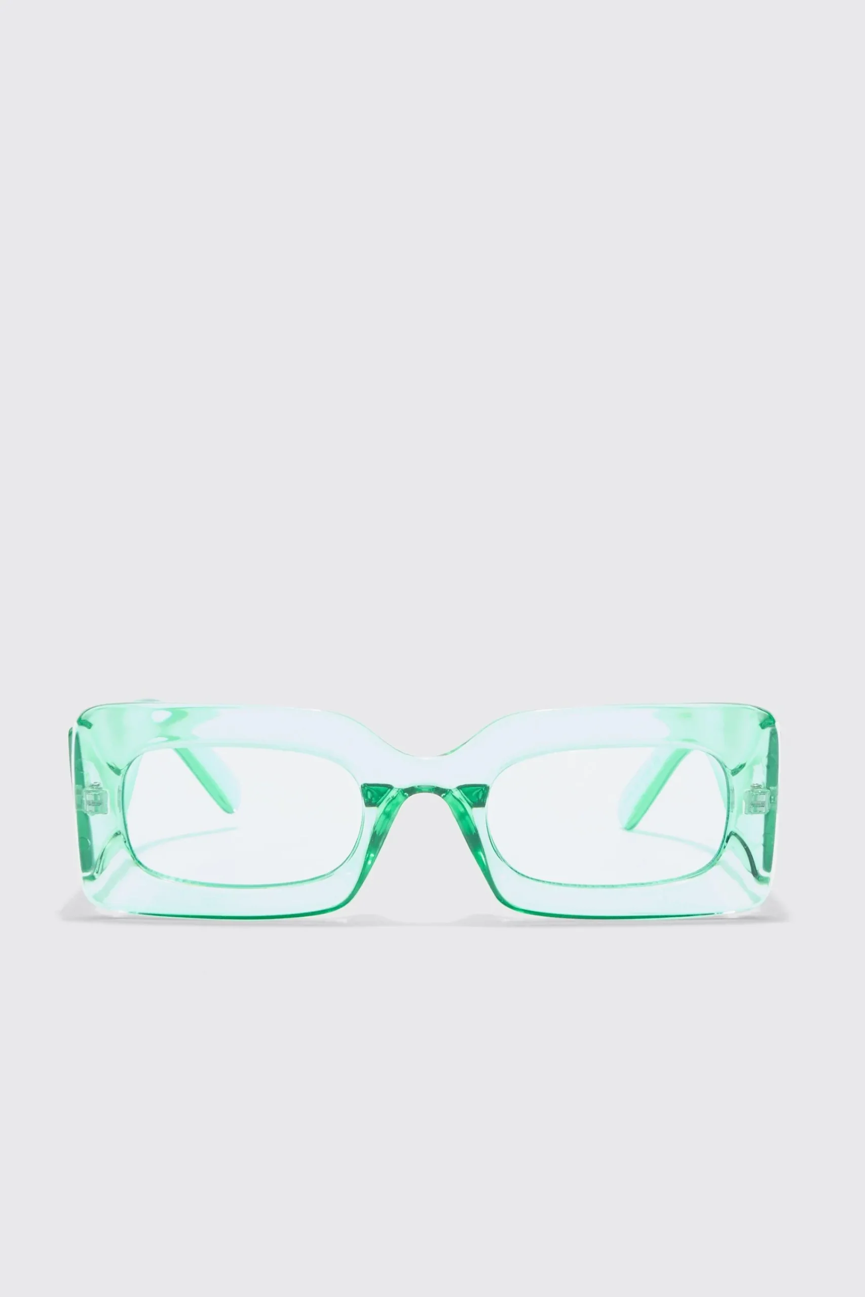 boohooMAN Rectangular Clear Plastic Sunglasses In | UK| Sunglasses