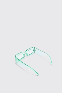 boohooMAN Rectangular Clear Plastic Sunglasses In | UK| Sunglasses
