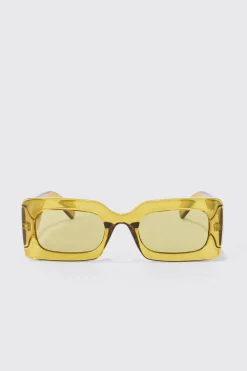 boohooMAN Rectangular Clear Plastic Sunglasses In | UK| Sunglasses