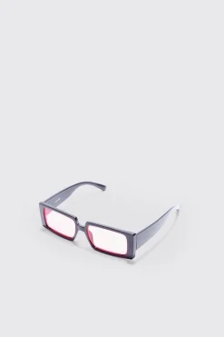 boohooMAN Rectangular Plastic Contrast Lens Sunglasses In | UK| Sunglasses