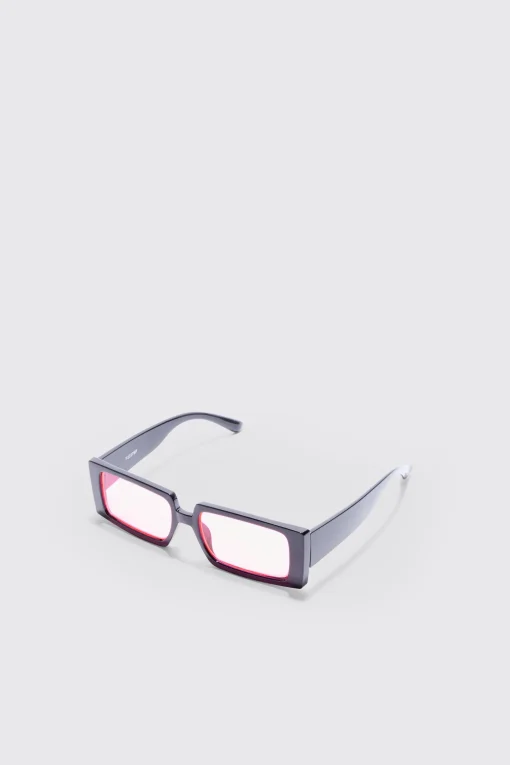 boohooMAN Rectangular Plastic Contrast Lens Sunglasses In | UK| Sunglasses