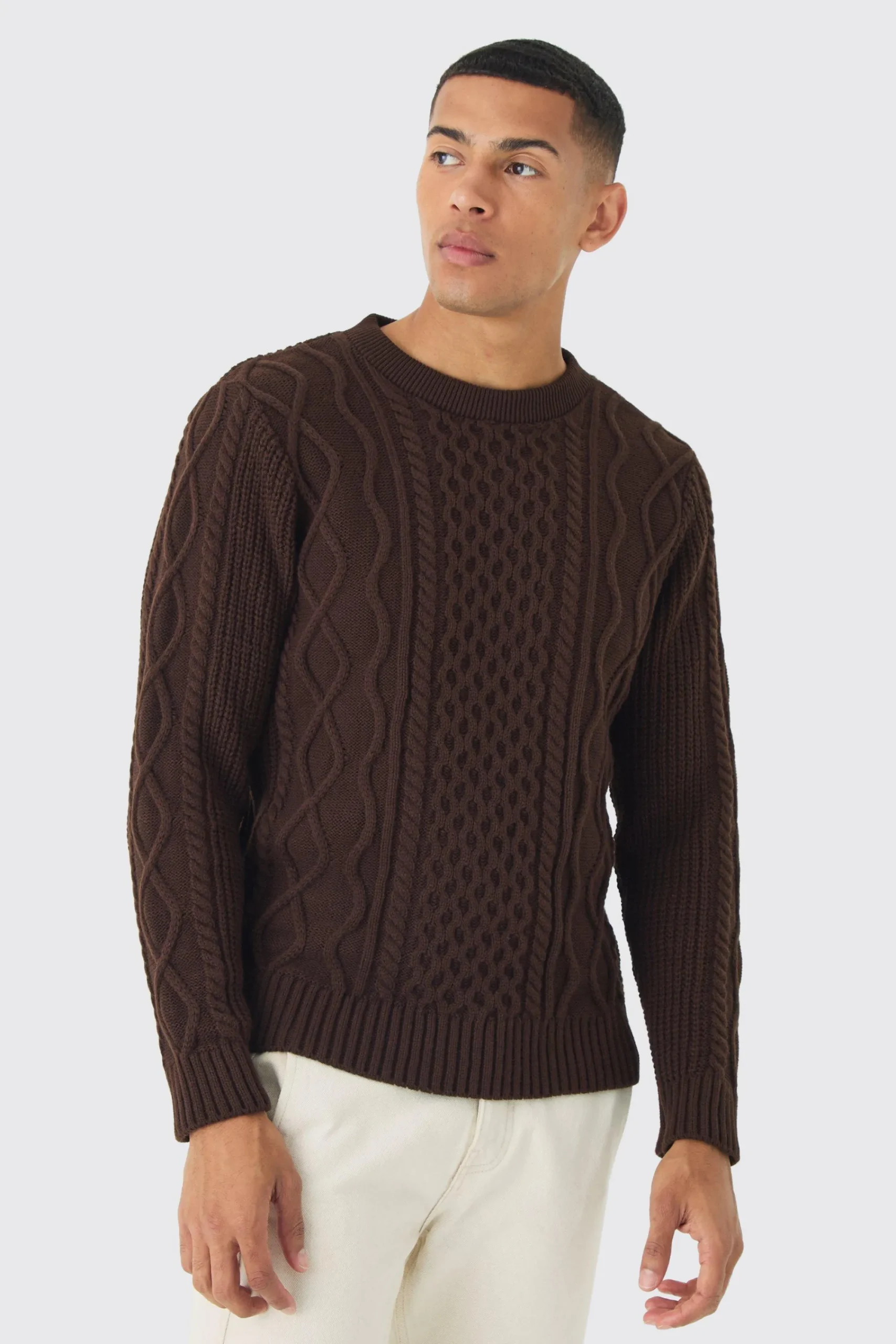 boohooMAN Regular Cable Knit Jumper | UK| Knitwear