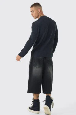 boohooMAN Regular Crew Neck Plated Ribbed Knit Jumper | UK| Knitwear