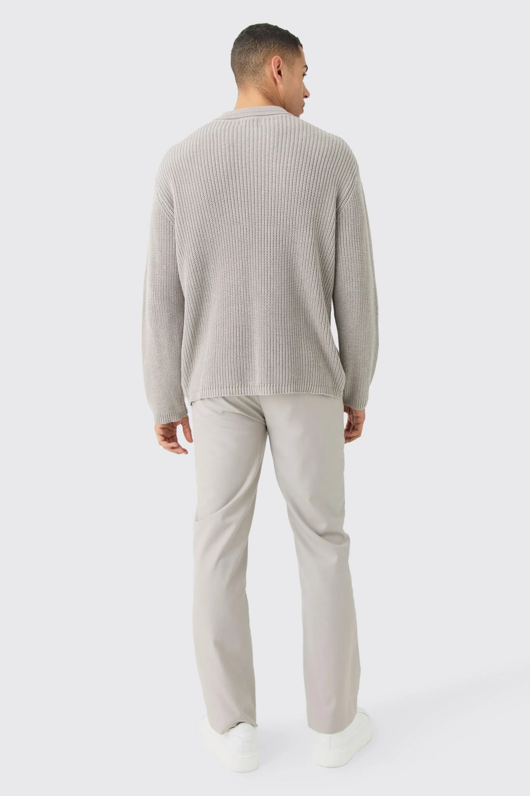 boohooMAN Regular Fit 1/4 Zip Funnel Fisherman Knit Jumper | UK| Knitwear