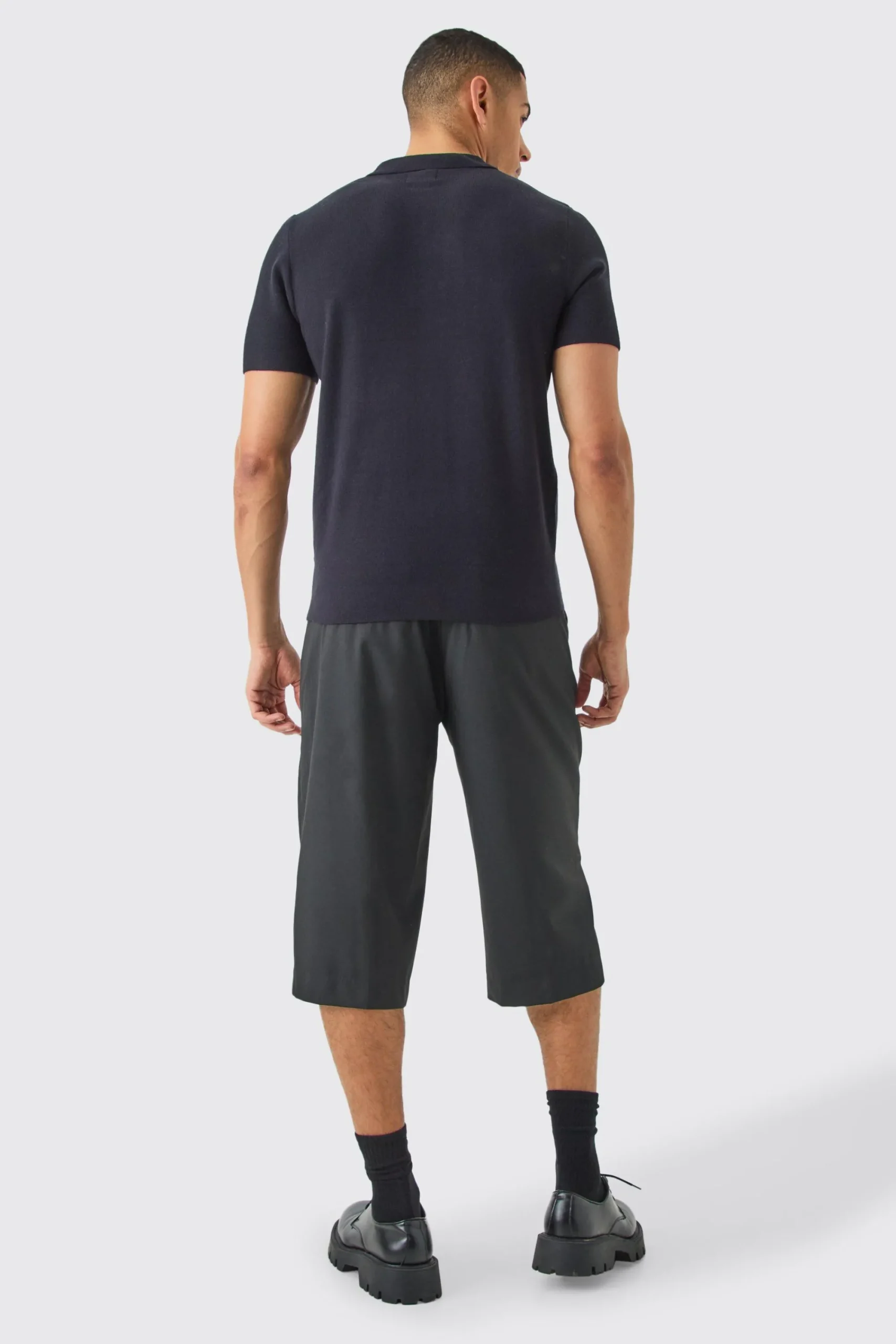 boohooMAN Regular Fit 1/4 Zip Knitted Polo | UK| Knitwear