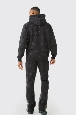 boohooMAN Regular Fit All Over Rhinestone Official Tracksuit | UK| Tracksuits