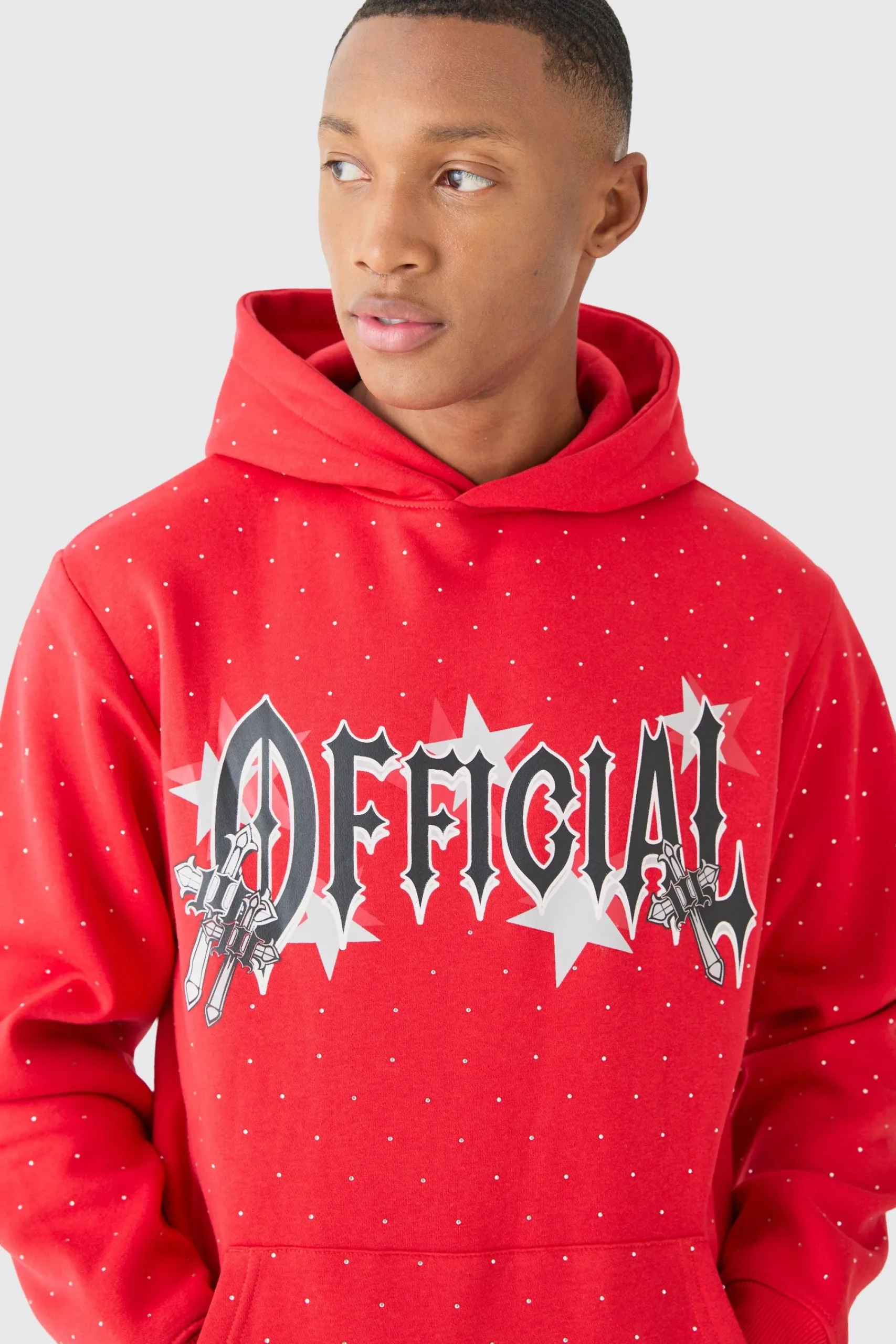 boohooMAN Regular Fit All Over Rhinestone Official Tracksuit | UK| Tracksuits