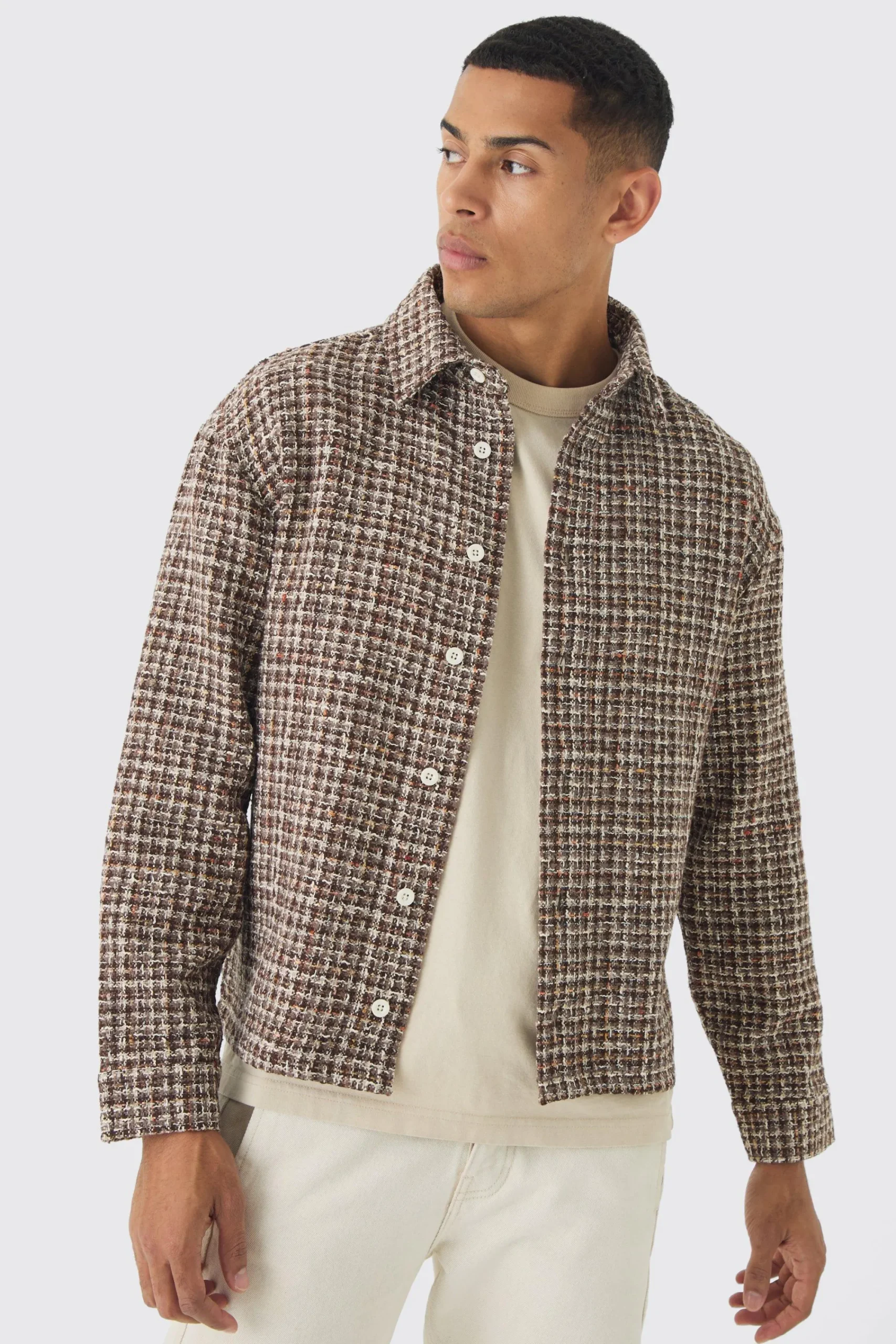 boohooMAN Regular Fit Boucle Overshirt | UK| Shirts