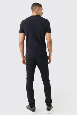 boohooMAN Regular Fit Button Up Knitted Polo | UK| Knitwear