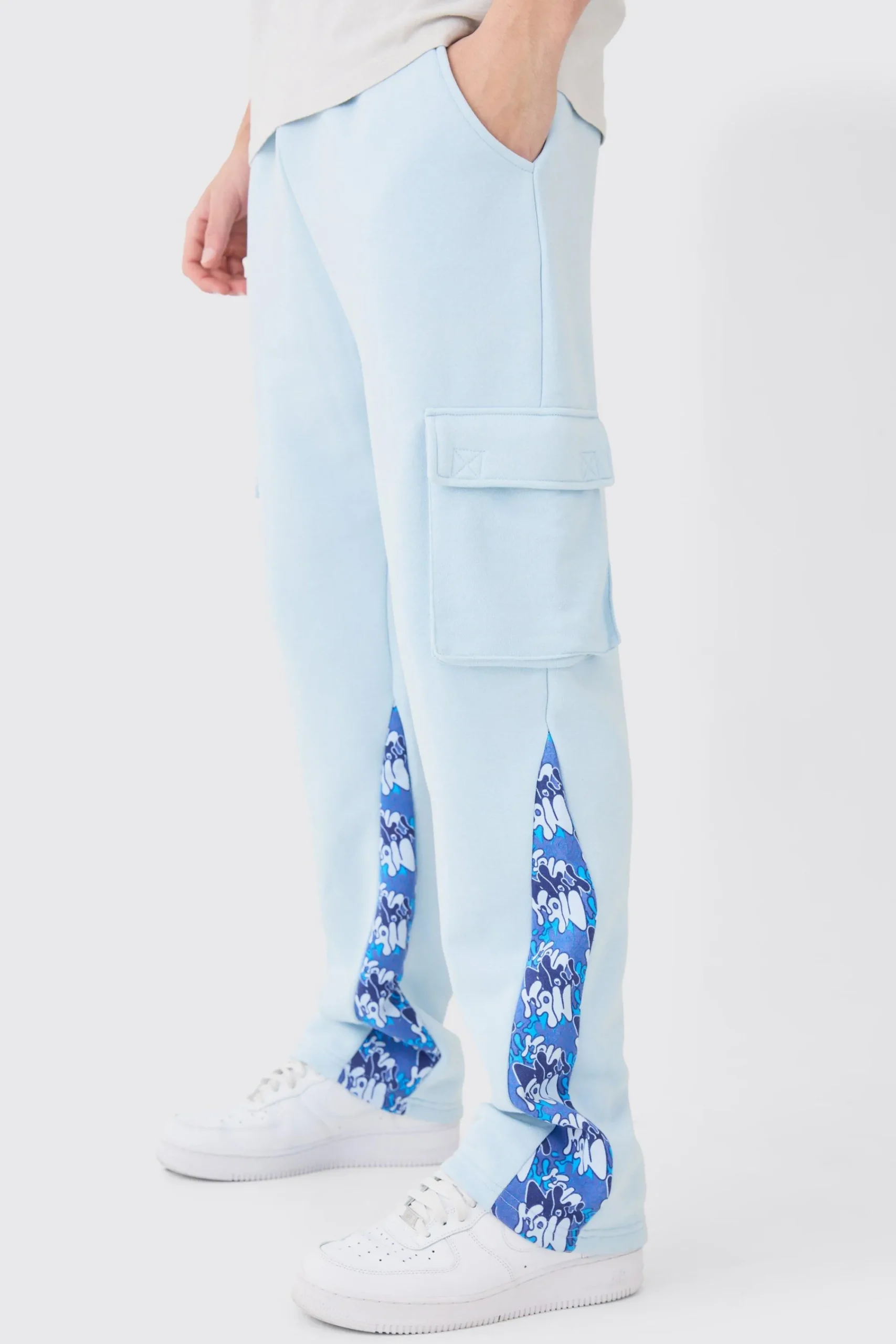 boohooMAN Regular Fit Camo Gusset Cargo Jogger | UK| Trousers|Joggers