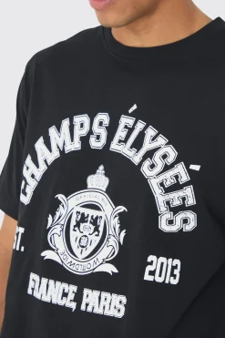 Regular Fit Champs Print T-Shirt | UK^boohooMAN New