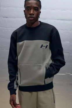 boohooMAN Regular Fit Colour Block Sweatshirt | UK| Hoodies & Sweatshirts