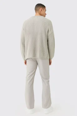 boohooMAN Regular Fit Dual Zip Through Fisherman Knit Jumper | UK| Knitwear