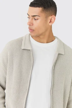 boohooMAN Regular Fit Dual Zip Through Fisherman Knit Jumper | UK| Knitwear