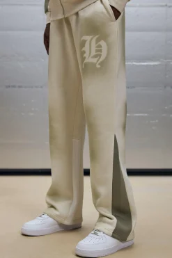 boohooMAN Regular Fit Gusset Panel Washed Stencil Spray Joggers | UK| Trousers|Joggers