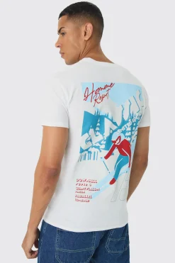 Regular Fit Homme Classic Ski Print T-Shirt | UK^boohooMAN Hot