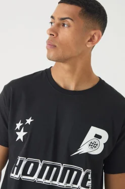 Regular Fit Homme Star Graphic T-Shirt | UK^boohooMAN