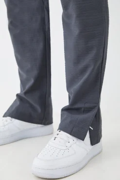 boohooMAN Regular Fit Jacquard Raised Stripe Split Hem Jogger | UK| Trousers|Joggers