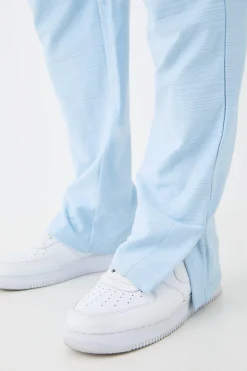 boohooMAN Regular Fit Jacquard Raised Stripe Split Hem Jogger | UK| Trousers|Joggers