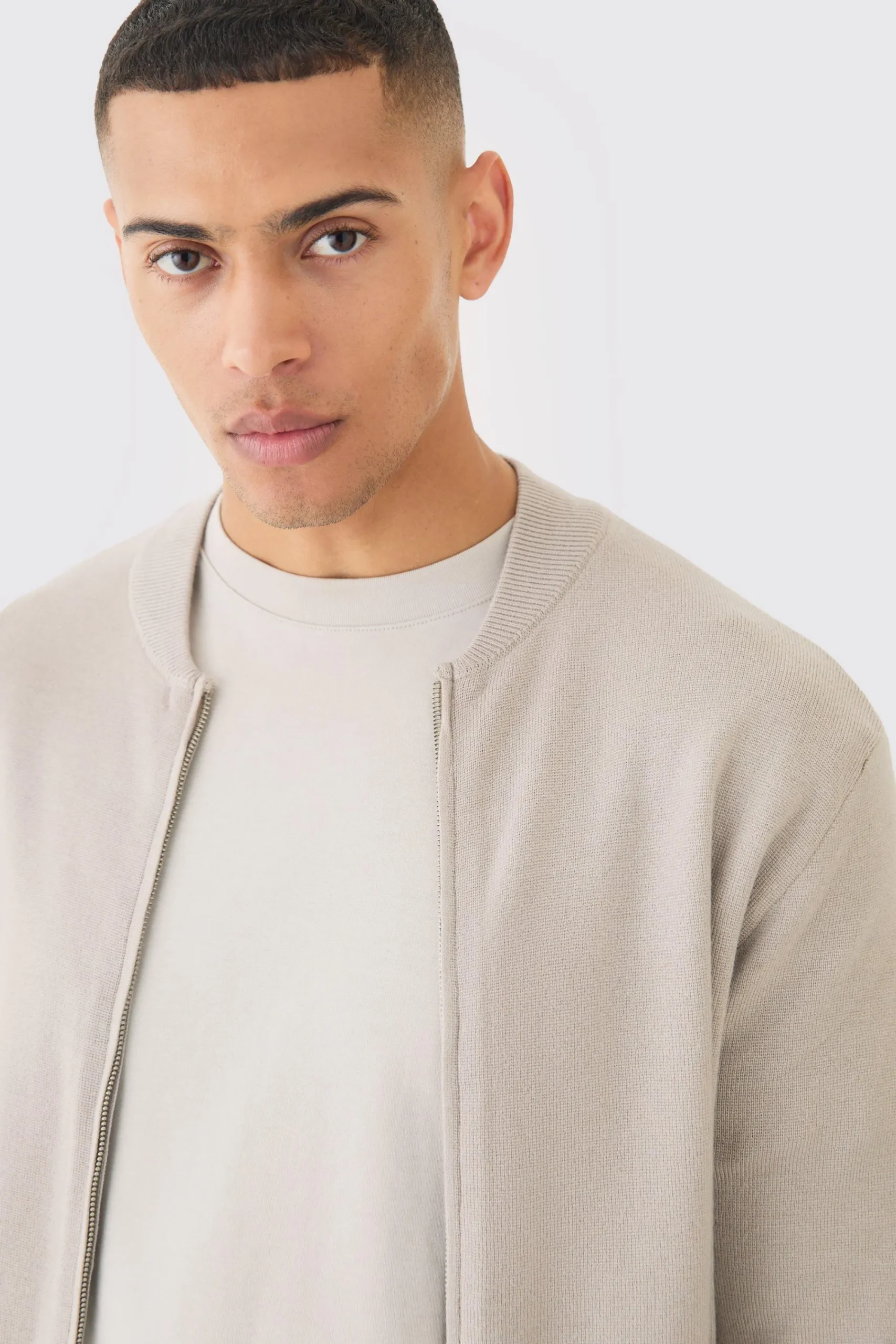 boohooMAN Regular Fit Knitted Bomber | UK| Knitwear|Coats & Jackets
