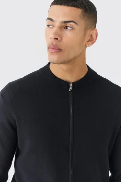 boohooMAN Regular Fit Knitted Bomber | UK| Knitwear|Coats & Jackets