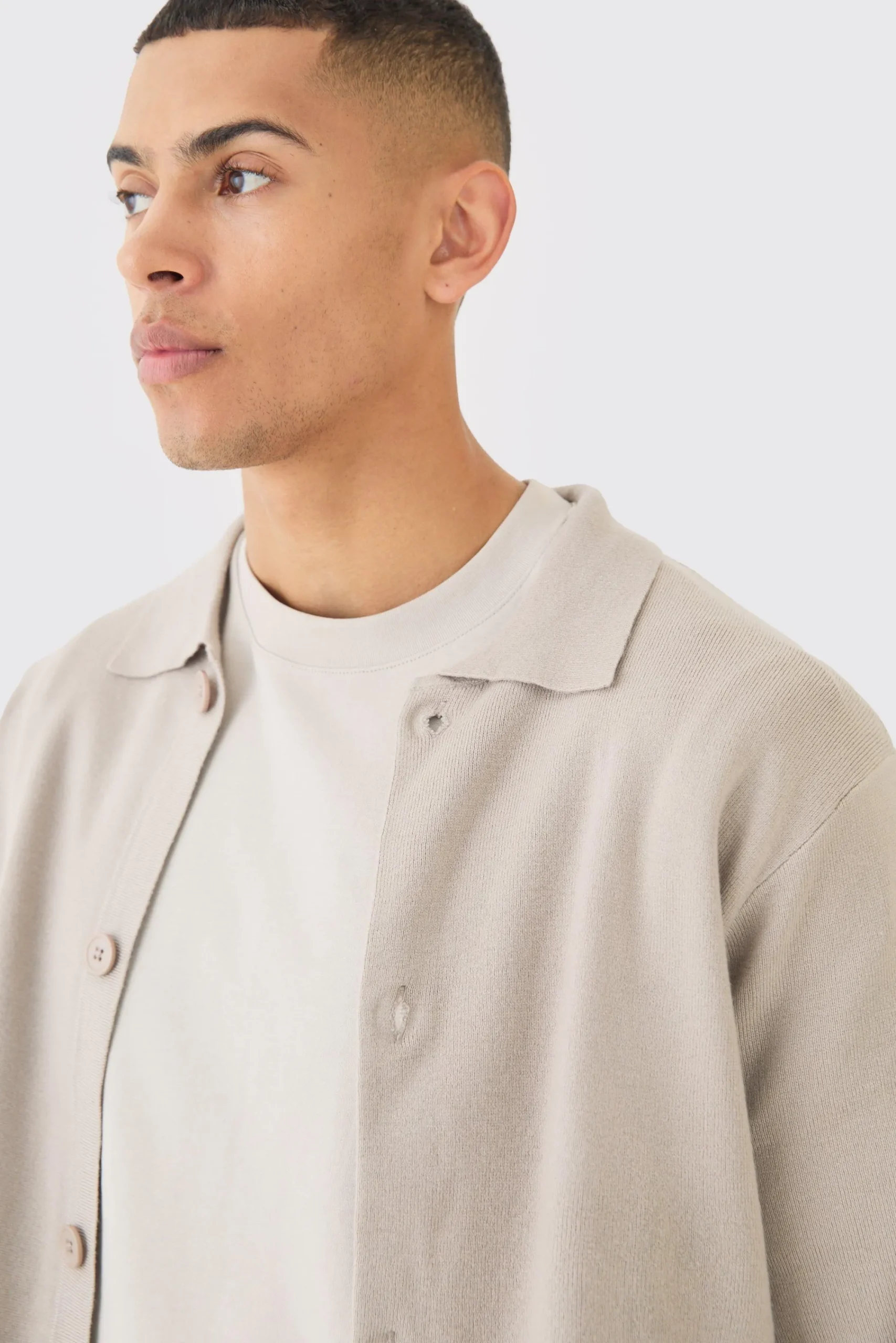 boohooMAN Regular Fit Knitted Harrington Cardigan | UK| Knitwear