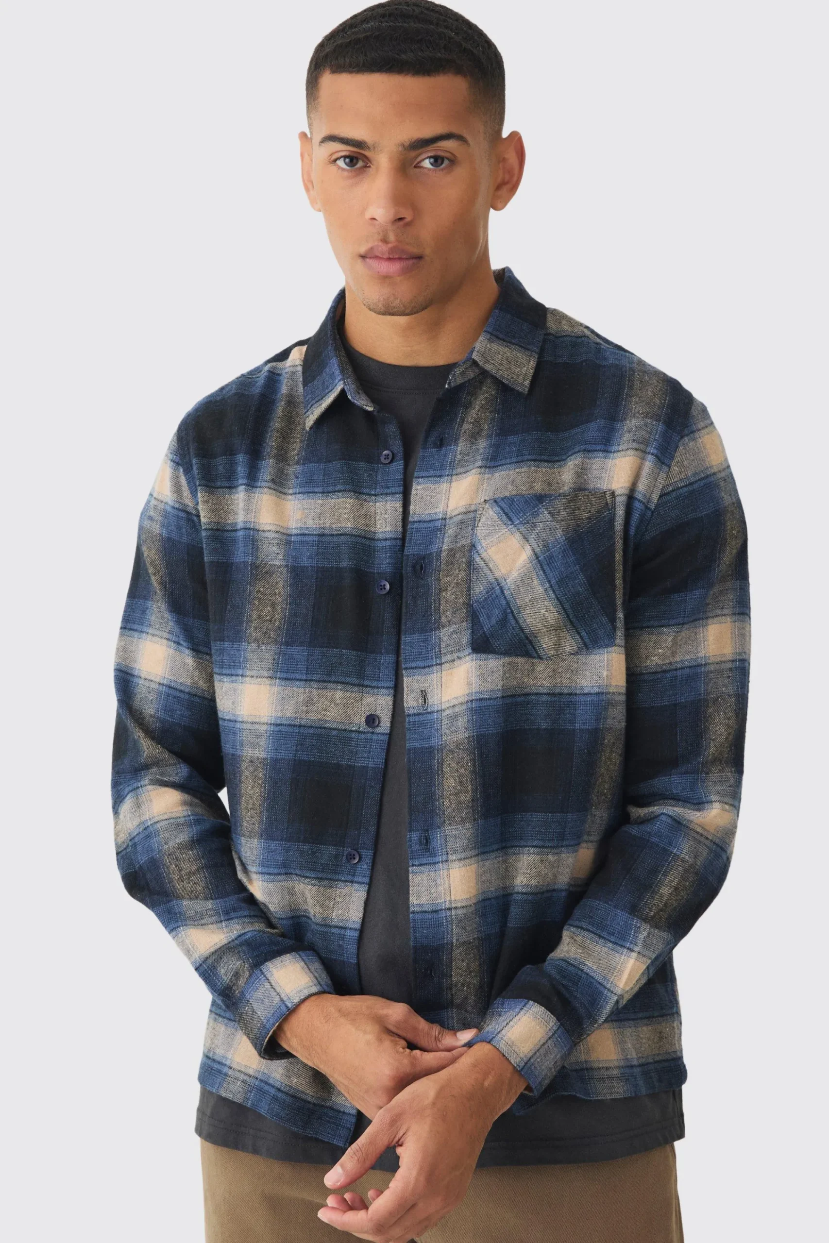 boohooMAN Regular Fit Long Sleeve Check Shirt | UK| Shirts