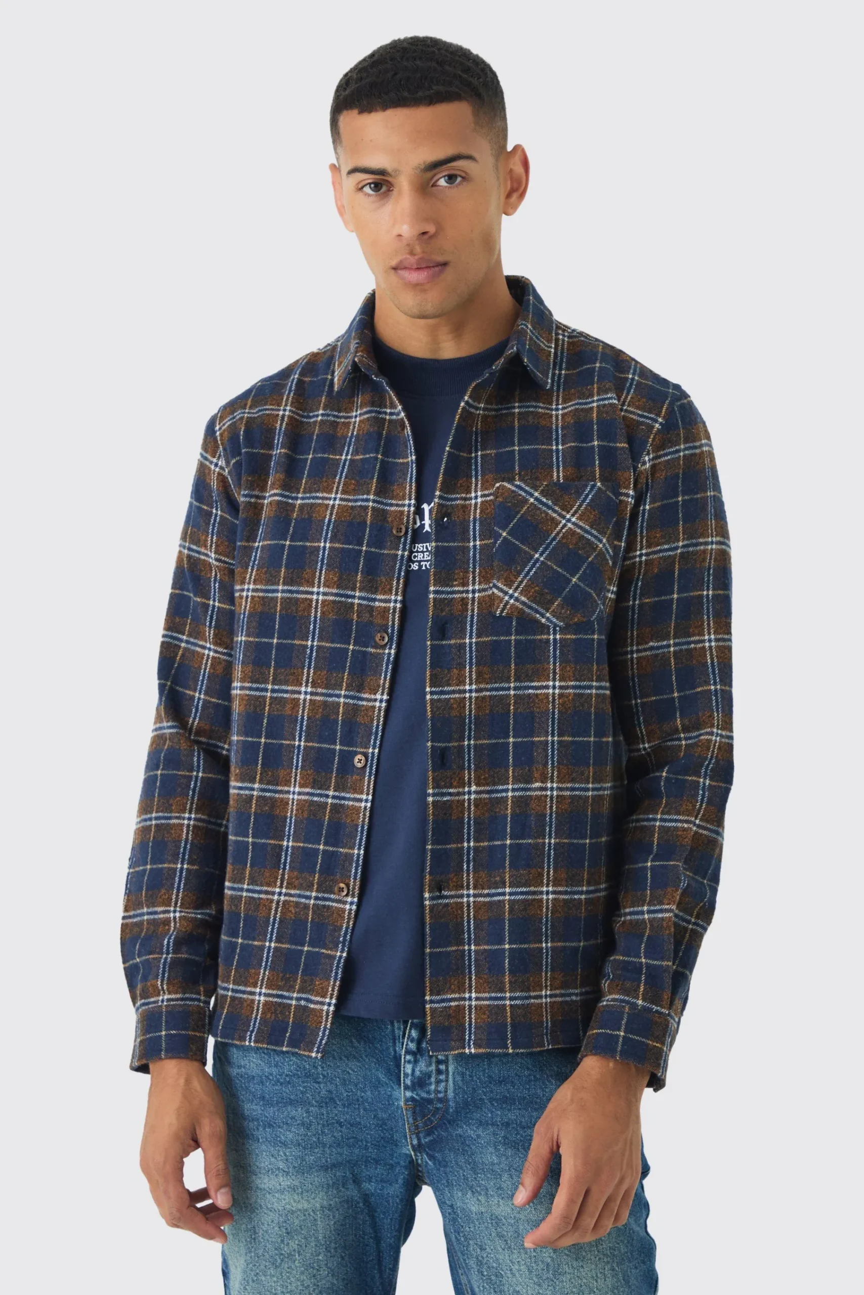 boohooMAN Regular Fit Long Sleeve Check Shirt | UK| Shirts