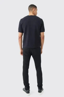 Regular Fit Man Branded Knitted T-shirt | UK^boohooMAN Best