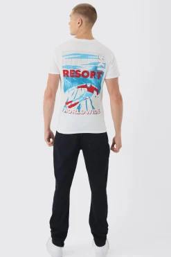 Regular Fit Man Ski Resort Print T-Shirt | UK^boohooMAN Discount