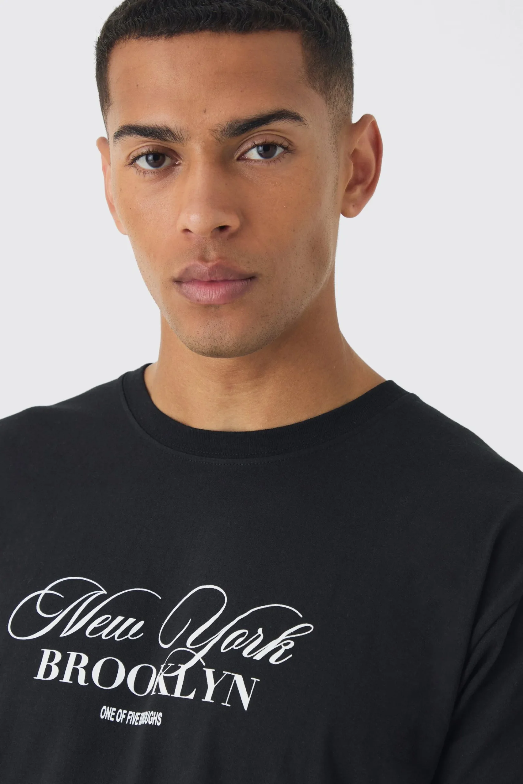 Regular Fit New York Script Graphic T-Shirt | UK^boohooMAN Hot