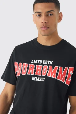 Regular Fit Pour Homme Print T-Shirt | UK^boohooMAN Outlet