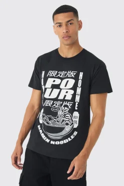 Regular Fit Ramen Graphic T-Shirt | UK^boohooMAN Sale