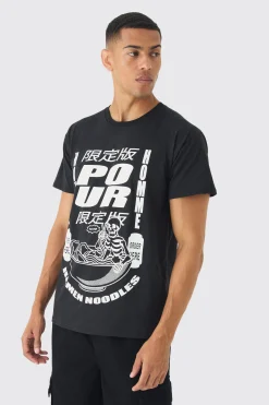 Regular Fit Ramen Graphic T-Shirt | UK^boohooMAN Sale