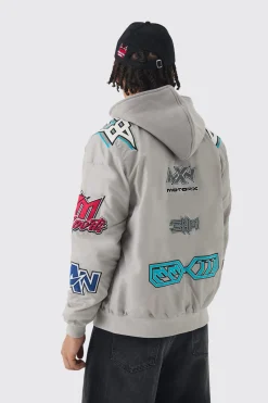 boohooMAN Regular Fit Removeable Hood Nylon Moto Jacket | UK| Coats & Jackets