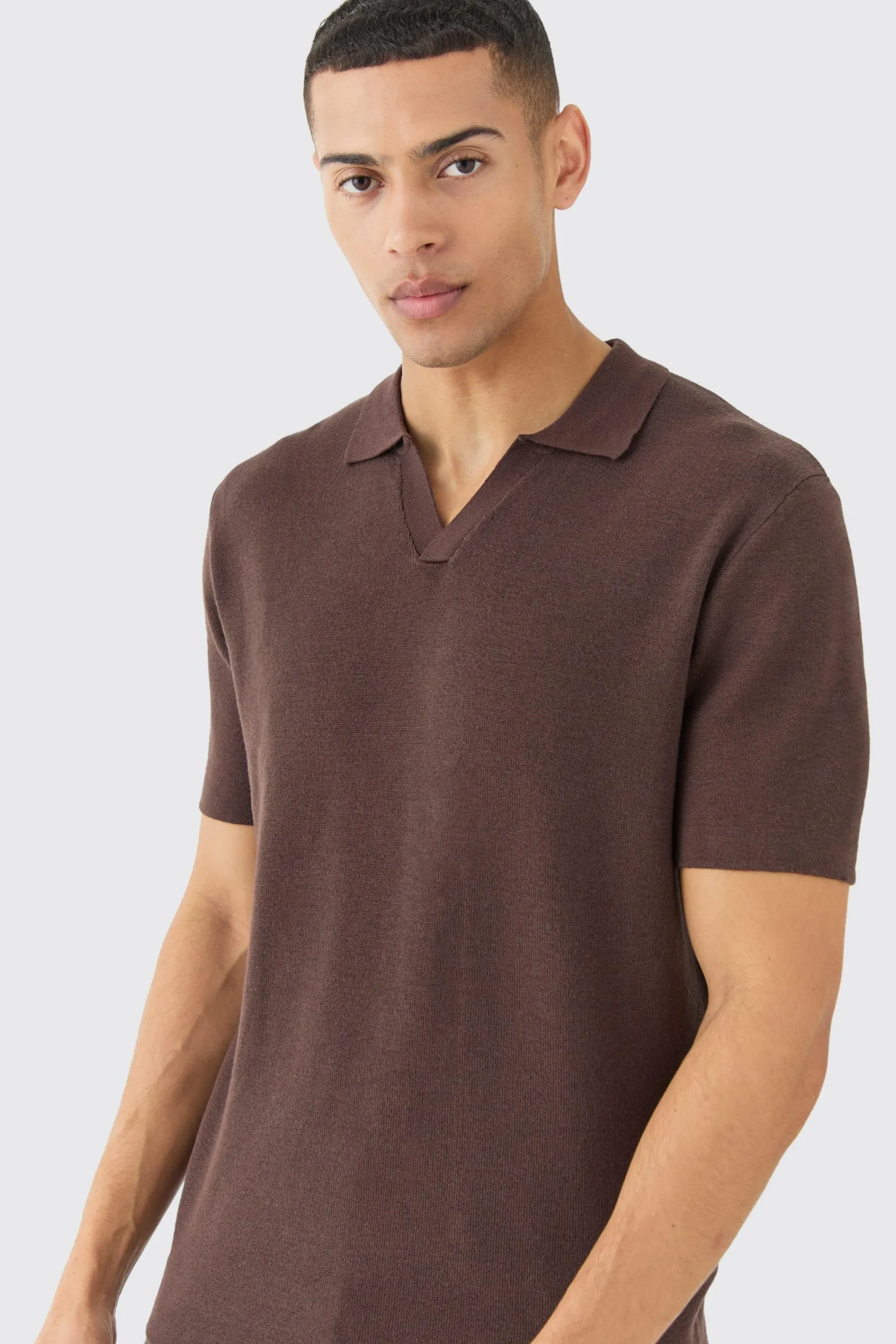 boohooMAN Regular Fit Revere Knitted Polo | UK| Knitwear