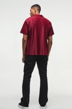 boohooMAN Regular Fit Revere Pleated Shirt | UK| Shirts