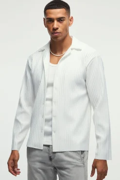 boohooMAN Regular Fit Revere Pleated Long Sleeve Shirt | UK| Shirts