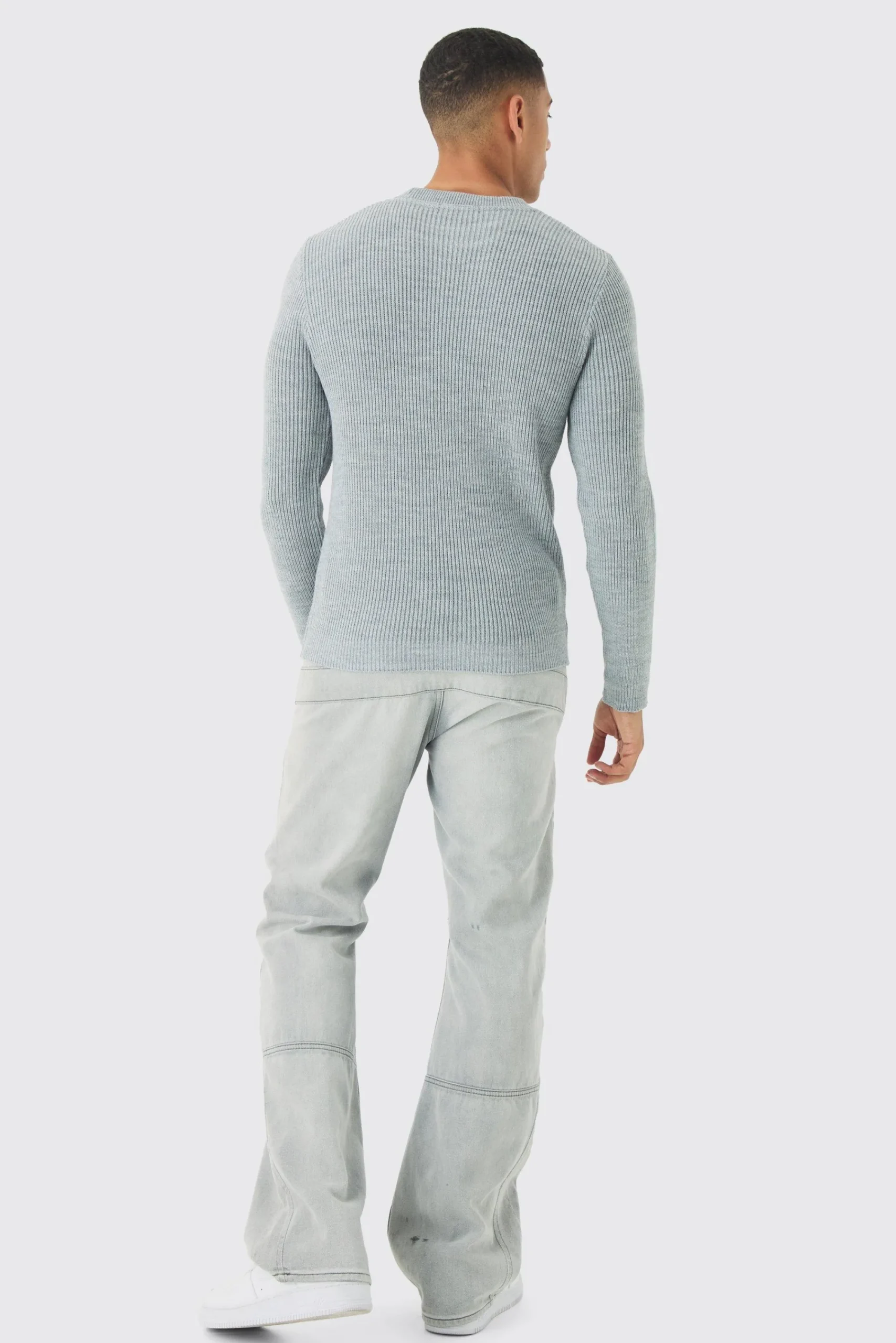 boohooMAN Regular Fit Rib Knit Jumper | UK| Trousers|Knitwear