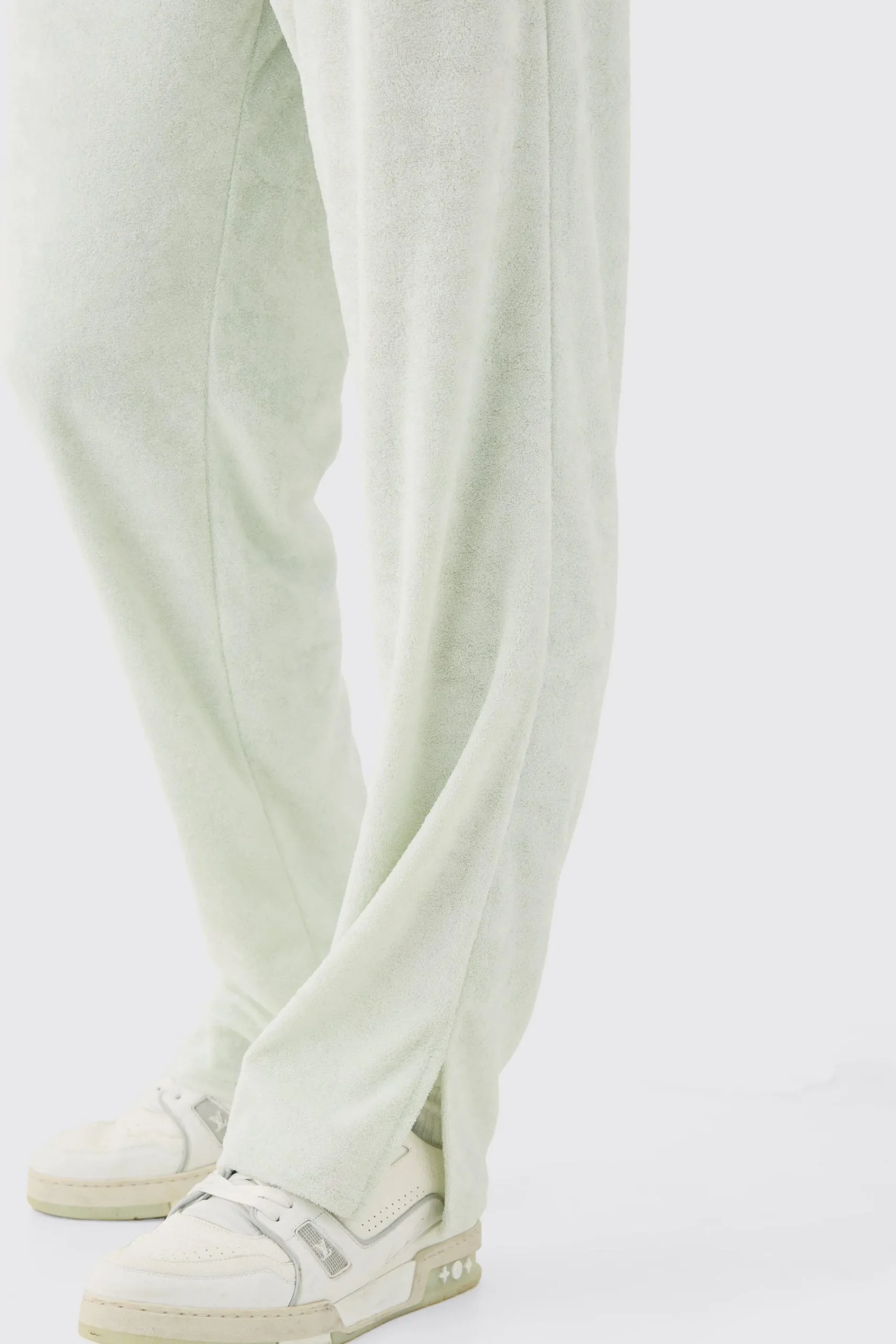 boohooMAN Regular Fit Split Hem Towelling Joggers | UK| Joggers