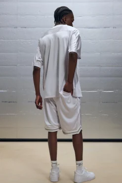 boohooMAN Regular Fit V Neck Mesh 01 T-shirt & Basketball Shorts Set | UK| Sets & Co-Ords|Tracksuits