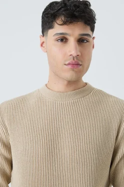 boohooMAN Regular Fit Waffle Knit Jumper | UK| Knitwear