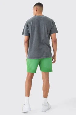 boohooMAN Regular Fit Washed Applique Moto Printed Shorts | UK| Shorts
