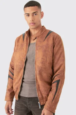 boohooMAN Regular Fit Washed Faux Suede Moto Jacket | UK| Coats & Jackets