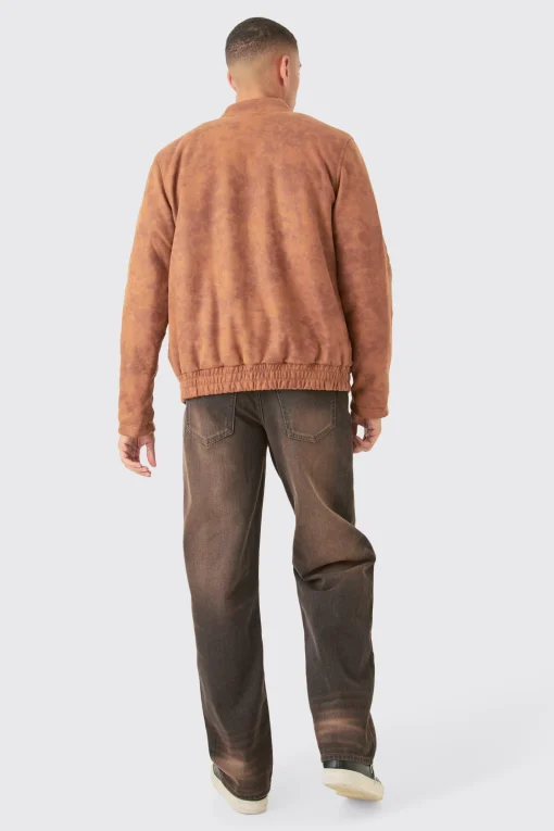boohooMAN Regular Fit Washed Faux Suede Moto Jacket | UK| Coats & Jackets