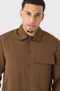 boohooMAN Regular Long Sleeve Ripstop Overshirt | UK| Shirts